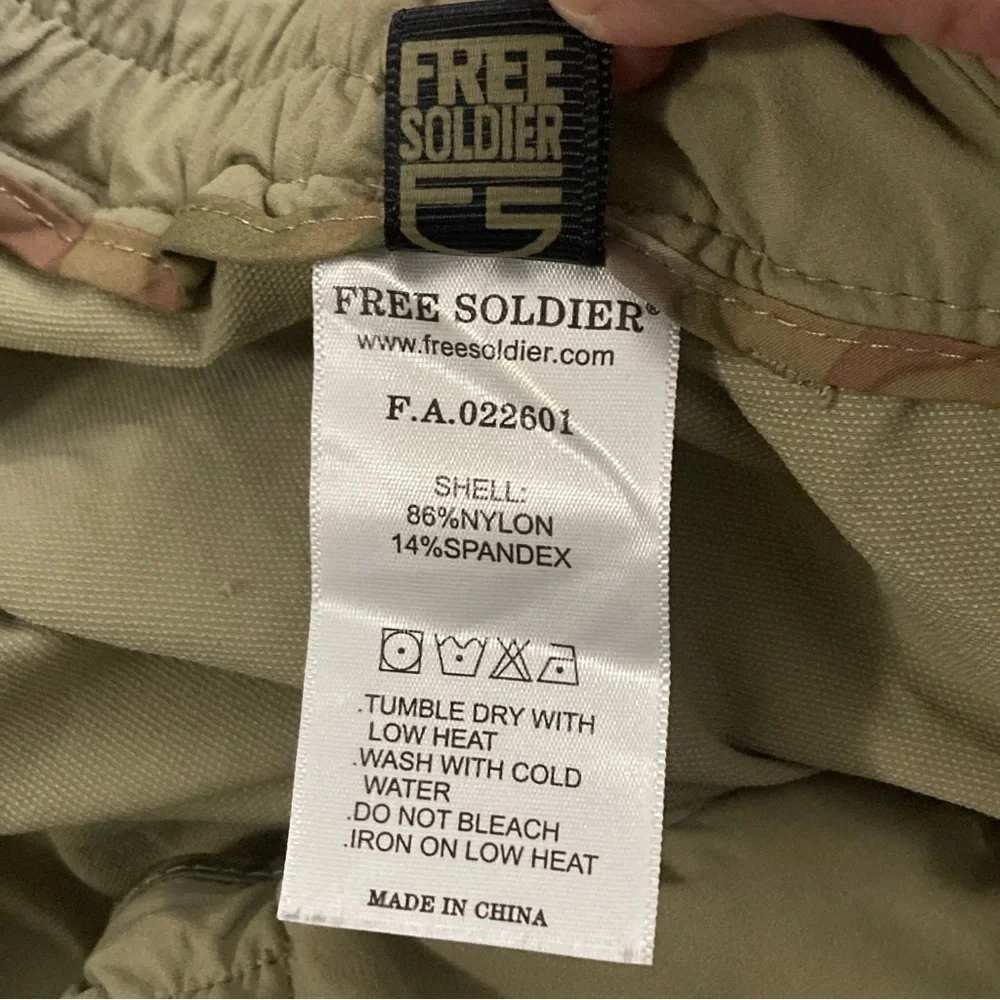Free Soldier Tactical Gear Pants Mens 36 Khaki Cargo Security Belted Quick Dry - Picture 15 of 16
